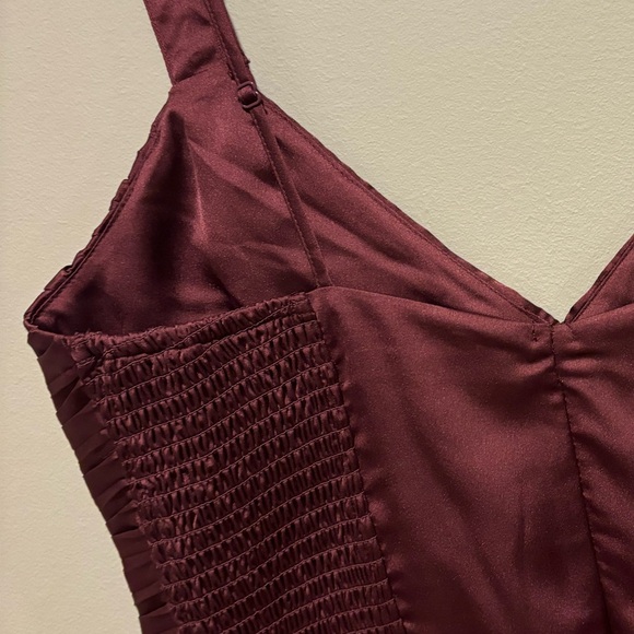 Women's/Teen's Crop Satin Maroon Colored Crop Top - Abercrombie & Fitch -Size M - Picture 7 of 14